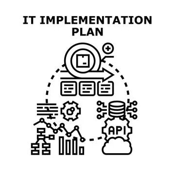It implementation plan creating new software product Stock Illustration