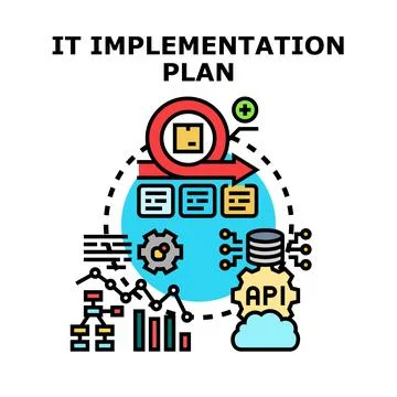 It implementation plan creating new software product Stock Illustration