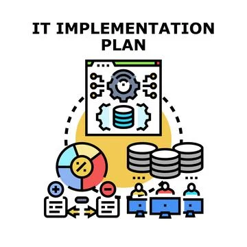 It implementation plan initiating digital development strategy Stock Illustration