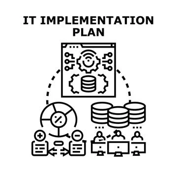 It implementation plan initiating digital development strategy Stock Illustration