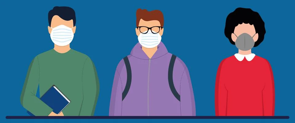 It is important to use protective masks in the workplace Stock Illustration
