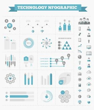 IT Industry Infographic Elements 스톡 일러스트