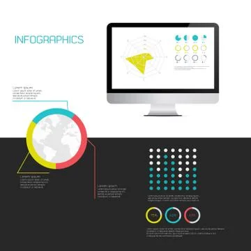 IT Industry Infographic Elements 스톡 일러스트