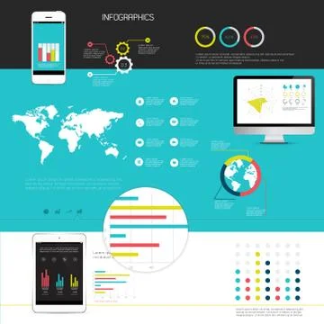 IT Industry Infographic Elements 스톡 일러스트