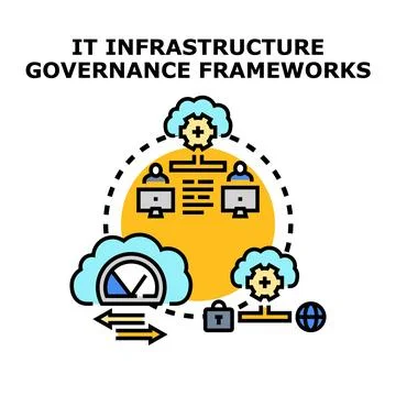 It infrastructure governance frameworks vector concept illustration Illustrazione stock