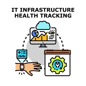It infrastructure health tracking system monitoring data Stock Illustration