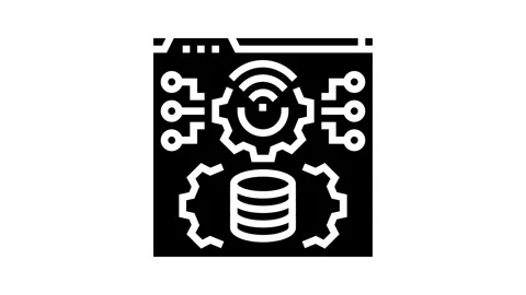 It infrastructure management business process glyph icon animation Stock Footage 326147709