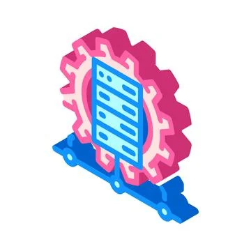 It infrastructure management business process isometric icon vector illustration 스톡 일러스트