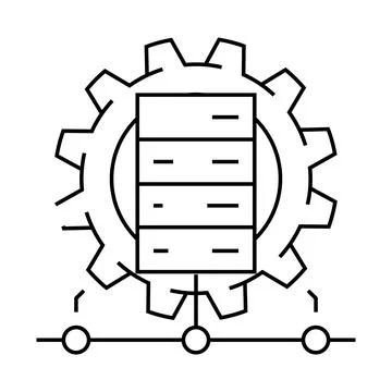 It infrastructure management business process line icon vector illustration Stock Illustration