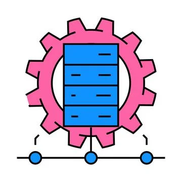 It infrastructure management business process icon color illustration Illustrazione stock