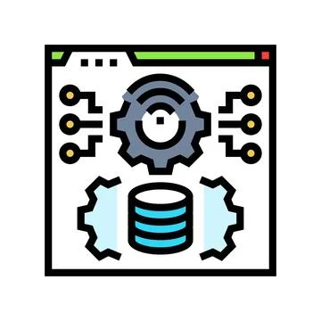 It infrastructure management business process color icon vector illustration イラスト素材