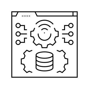 It infrastructure management business process line icon vector illustration Stockillustratie