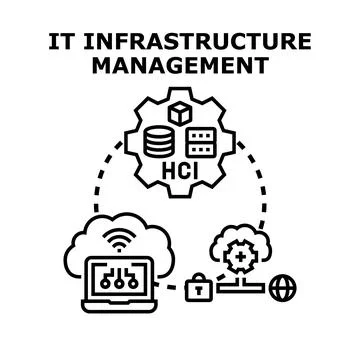 It infrastructure management concept for modern data solutions Illustrazione stock