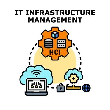 It infrastructure management concept for modern data solutions Illustrazione stock