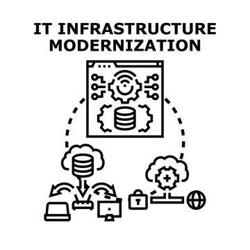 It infrastructure modernization and digital transformation concept 스톡 일러스트