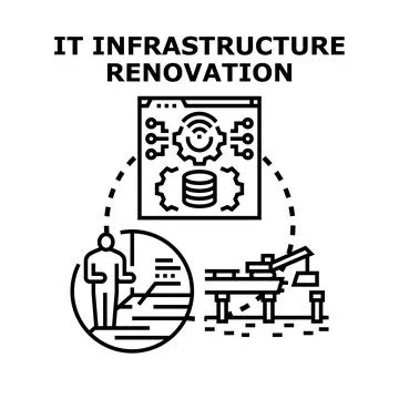 It infrastructure renovation concept developing business technology Ilustração Stock