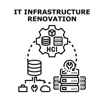 It infrastructure renovation concept with hci technology Stock Illustration