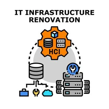 It infrastructure renovation concept with hci technology Stock Illustration