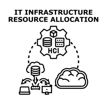 It infrastructure resource allocation optimizing cloud computing resources Stock Illustration