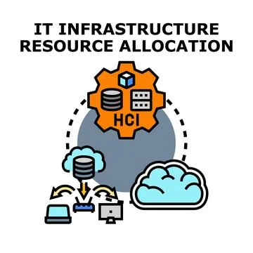 It infrastructure resource allocation optimizing cloud computing resources Stock Illustration