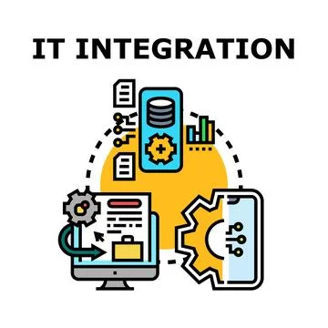 It integration concept connecting digital systems and data Stock Illustration