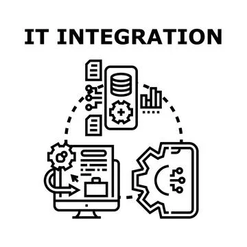 It integration concept connecting digital systems and data Stock Illustration