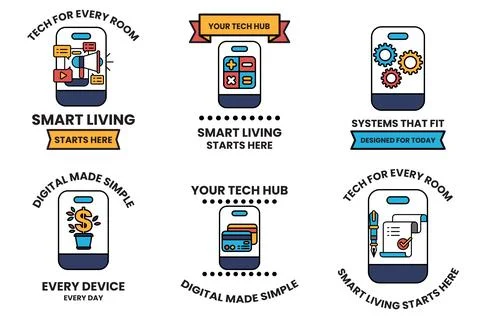 It involves using technology to make everyday tasks easier and more efficient Stockillustratie