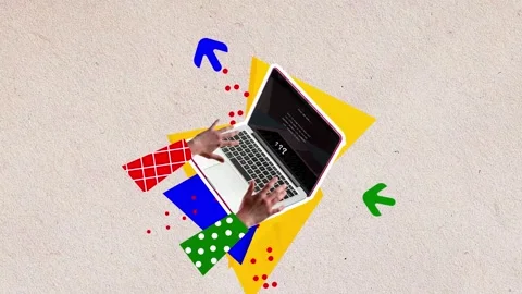 IT job. Human hands typing on laptop, writing programme codes. Developing new Video stock 242509890