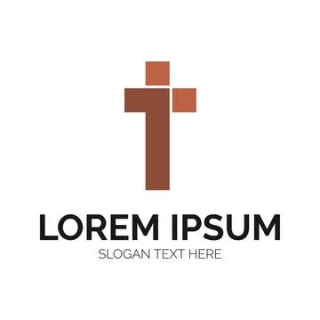 IT Letter with Cross Logo Vector Design Stock Illustration