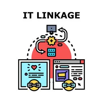 It linkage vector concept illustration communicating information flow Stock Illustration