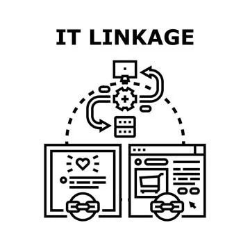It linkage vector concept illustration communicating information flow Stock Illustration