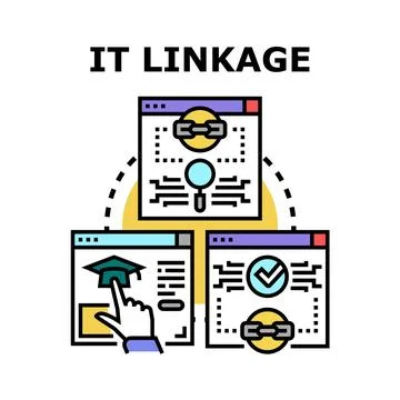 It linkage vector concept illustration connecting online resources Stock Illustration