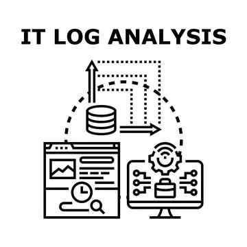 It log analysis process with data processing イラスト素材