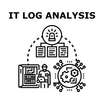 It log analysis protecting network data and system security Illustrazione stock