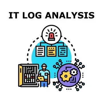 It log analysis protecting network data and system security 库存插图