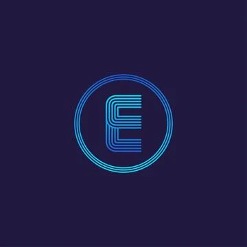 IT logo letter E tech company digital logo Stock Illustration