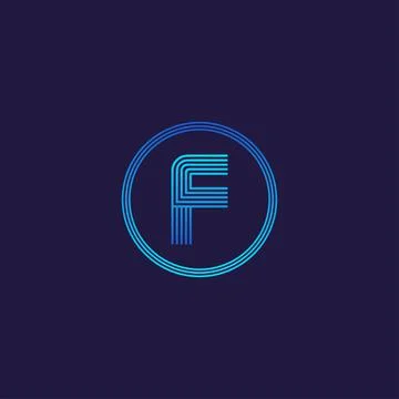 IT logo letter F tech company digital logo Stock Illustration
