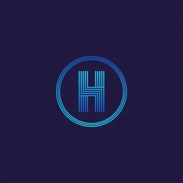 IT logo letter H tech company digital logo Stock Illustration