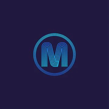 IT logo letter M tech company digital logo Stock Illustration