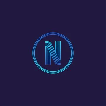 IT logo letter N tech company digital logo Stock Illustration