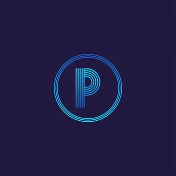 IT logo letter P tech company digital logo Stock Illustration