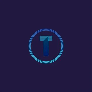 IT logo letter T tech company digital logo Stock Illustration