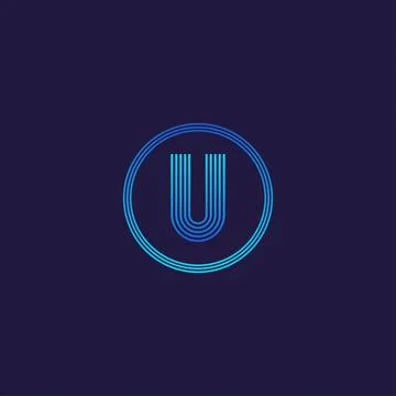 IT logo letter U tech company digital logo Stock Illustration