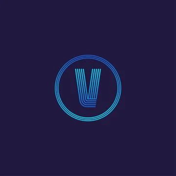 IT logo letter V tech company digital logo Stock Illustration