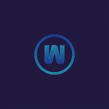 IT logo letter W tech company digital logo Stock Illustration
