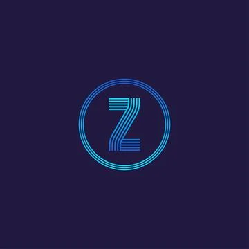 IT logo letter Z tech company digital logo Stock Illustration
