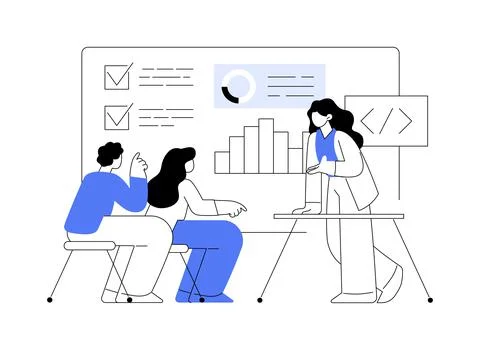 IT management courses abstract concept vector illustration. Stockillustratie