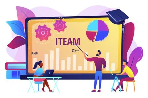 IT management courses concept vector illustration 스톡 일러스트