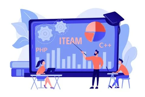 IT management courses concept vector illustration 스톡 일러스트