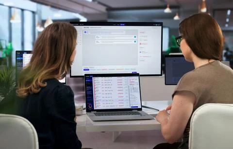 IT Manager And Team Work Together To Improve Computer Support Process. Stock Photos